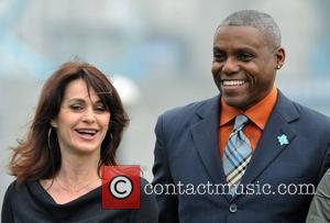 Carl Lewis, Nadia Comaneci Olympic 2012 Tickets launch photocall held at Potters Field Park London, England - 15.03.11