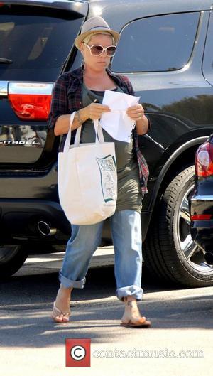 Heavily pregnant Pink aka Alecia Moore shopping in the easter sale at Vons Grocery store in Malibu. Los angeles, California...