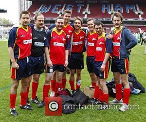 The Inbetweeners team Celebrity Soccer Six match held at West Ham Football Club grounds in Upton Park London, England -...
