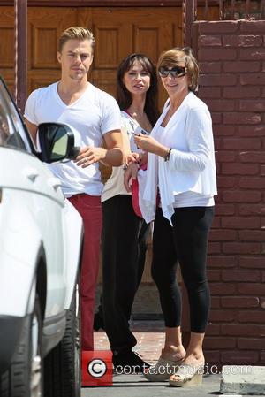 Derek Hough, his mother and Karina Smirnoff Celebrities seen outside the rehearsal space for 'Dancing With the Stars' Los Angeles,...