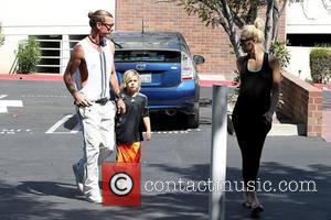 Gavin Rossdale, Kingston Rossdale and Gwen Stefani Gwen Stefani arrives at an office building in Sherman Oaks with her husband...