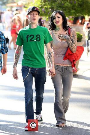 deadmau5 aka Joel Thomas Zimmerman and Kat Von D Kat Von D holding hands with her boyfriend while shopping at...