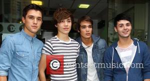 Jamie (JJ) Hamblett, George Shelley, Josh Cuthbert and Jaymi Hensley of Union J 'The X Factor' final contestants outside the...