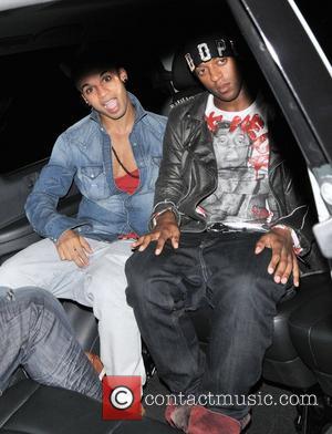 Aston Merrygold and Oritse Williams JLS leave the Rose Club London, England - 16.06.12