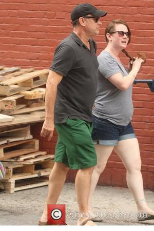 Actor Tom Hanks  seen out and about with his son Chet and daughter Elizabeth Hanks  New York City,...