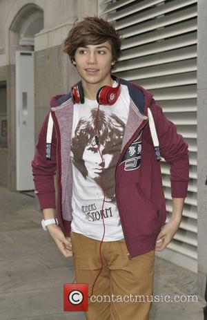 George Shelley of Union J The X Factor finalists outside their hotel London, England - 16.10.12