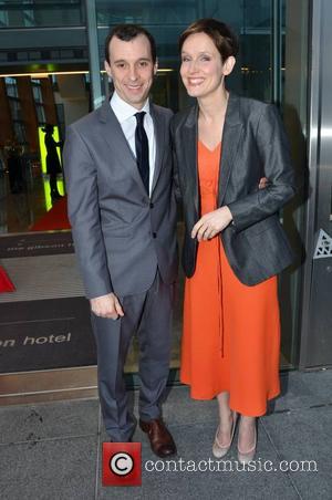 Tom Vaughan Lawlor and wife Claire Cox - Guests leave the Gibson Hotel Dublin Ireland Saturday 9th February 2013