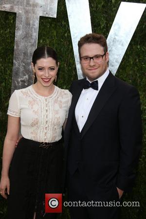 Seth Rogen and Lauren Miller - 2013 Vanity Fair Oscar Party at Sunset Tower - Arrivals - Los Angeles, California,...