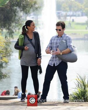 Kevin Connolly and Emmanuelle Chriqui - Kevin Connolly turned 40 today and celebrated his special day on the 'Entourage' filmset...