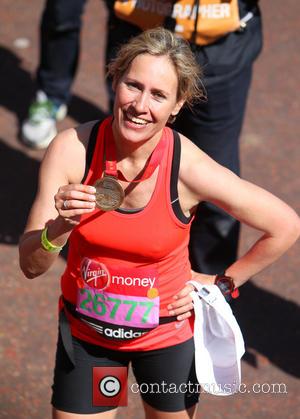 Sophie Raworth - Athletes, celebrities wheelchair users and fun runners complete the Virgin Money London Marathon on the Mall -...
