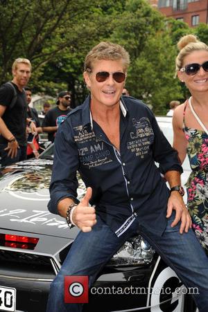 David Hasselhoff Hayley Roberts - David Hasselhoff and his girlfriend Hayley Roberts at the Gumball 3000 - London, United Kingdom...