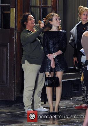 Emily Browning - Tom Hardy and Emily Browning film scenes from their latest movie 'Legend' outside The Ivy House in...