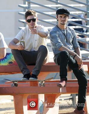 Zac Efron and Shiloh Fernandez - Actor Zac Efron filming a scene for his new movie 'We Are Your Friends'...