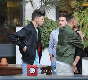 Stereo Kicks, James Graham, Casey Cody, Tom Mann and Casey Johnson - 'X Factor' contestants Stereo Kicks outside the ITV...