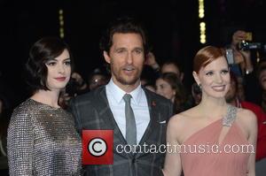 Anne Hathaway, Matthew McConaughey and Jessica Chastain - Photographs of the Hollywood stars as they attended the UK Premiere of...