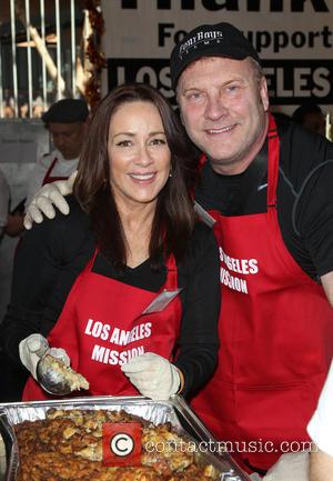 Patricia Heaton and David Hunt - Photographs from LA Mission's Annual Thanksgiving for the Homeless which stars attend to help...