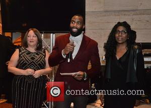 Mona Terrell, Malcolm Jenkins and Morrisa Jenkins - Bow-Ties & Bourbon at Union Trust - Philadelphia, Pennsylvania, United States -...