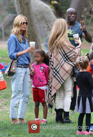 Heidi Klum, Lou Samuel and Seal - Heidi Klum and Seal watch their kids play soccer in Brentwood at soccer...