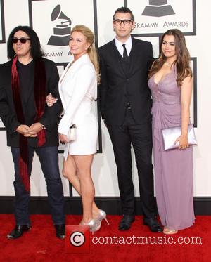 Gene Simmons, Shannon Tweed, Nick Simmons and Sophie Simmons - 57th Annual GRAMMY Awards held at the Staples Center in...