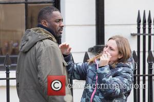 Shots of British actor Idris Elba as he films scenes for the BBC drama series 'Luther' The star is hotly...