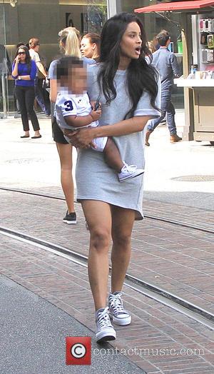 Ciara and Future Jr. - Singer Ciara carries her son Future in her arms while shopping at The Grove in...