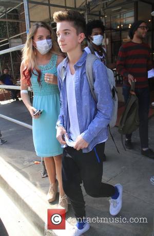 Daniel Seavey, Quentin Alexander and Maddie Walker - American Idol contestants leave a medical building in Beverly Hills wearing surgical...