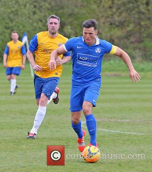 Mark Wright - 'TOWIE' star Mark Wright scores four goals during a football game in Chigwell - Chigwell, United Kingdom...