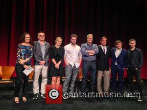 Moderator, Danny Boyle, Kate Winslet, Seth Rogen, Jeff Daniels, Aaron Sorkin, Daniel Pemberton and Elliot Graham