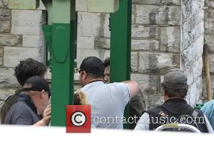 Harry Styles is seen filming scenes on the set of the new Christopher Nolan movie 'Dunkirk' - United Kingdom -...