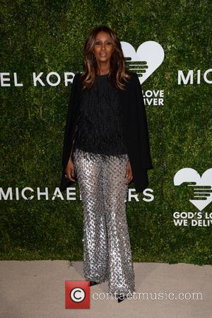 Iman arrives at the 2016 Golden Heart Awards Dinner held by the charity God's Love We Deliver held at Spring...