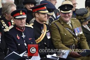 Prince Harry at the National Memorial Arboretum Armistice Day service - Stafford, United Kingdom - Friday 11th November 2016