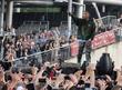 Pharrell Williams, Gary Barlow, Howard Donald and Mark Owen at Old Trafford Cricket Ground