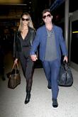 Robin Thicke and April Love Geary at Los Angeles International Airport