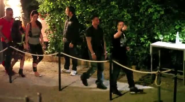 The cast of Jersey Shore leave Flo Nightclub and get into waiting taxis
