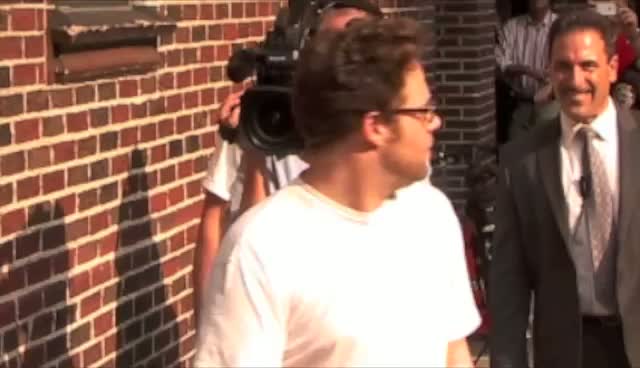 Seth Rogen Poses For Pictures With Fans