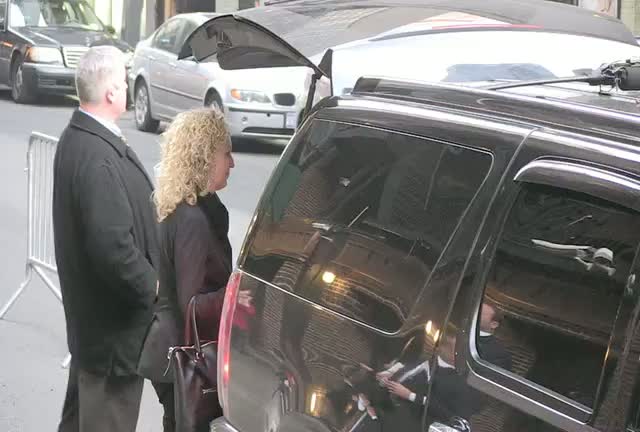 Matt Damon Takes His Time With Fans Outside David Letterman