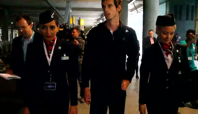 British Tennis Hero Andy Murray Arrives In London After Grand Slam Win
