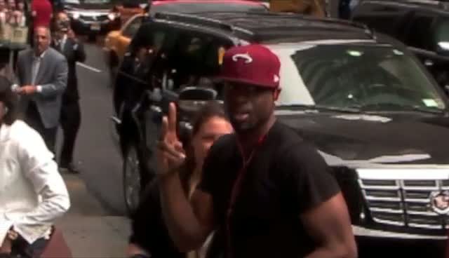 Dwyane Wade Looks In High Spirits As He Arrives For David Letterman