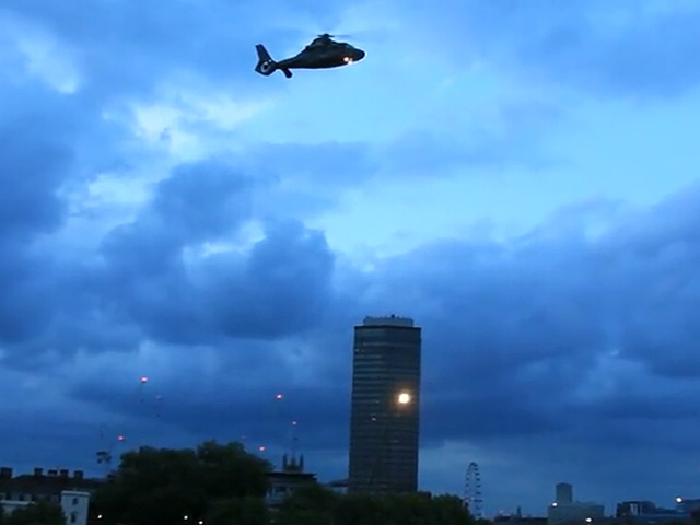 A Helicopter Hovers Over London During Filming Of James Bond Movie 'Spectre' - Part 3